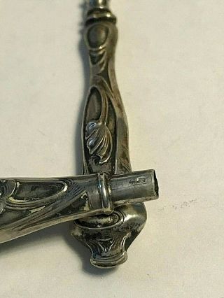 Antique Art Nouveau Sterling Silver Embroidery Sewing Tools Etui 410 5
