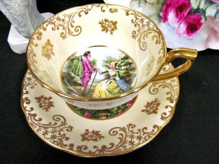 Clarence Tea Cup And Saucer Courting Couple Love Story Center Teacup