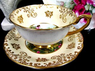 CLARENCE TEA CUP AND SAUCER COURTING COUPLE LOVE STORY CENTER TEACUP 5