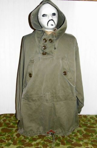 Vintage Wwii Era 1943 Field Parka Pull Over Anorak 55 - P - 4103 Size Large