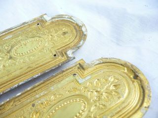 Antique Pair Art Nouveau Gilt Brass Candle Holders Sconces Architectural Fixture 5