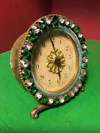 Rare Antique Non - Dresser/mantel Clock Rimmed With Cut Glass