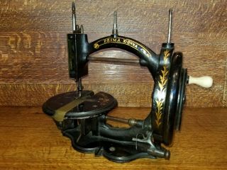 Rare Antique Prima Donna 1870 Victorian Hand Crank Sewing Machine