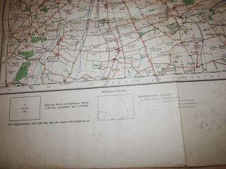 WW2 German 1:100000 Fliegerkarte Pilot Map - Battle of Britain 14 - RARE 7