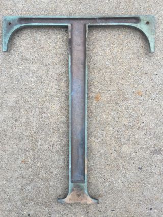 Vintage Architectural Salvage Large Heavy Bronze Letter 