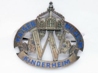 Rare German Honorary Badge Of Wilhelm Ii Childs - Home_wilhelm Ii Kinderheim
