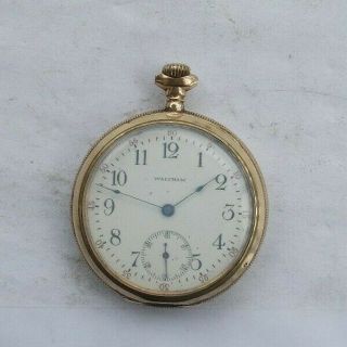 Rare Vintage 2 " Waltham Gold Filled Wind Up Pocket Watch 15 Jewels Look