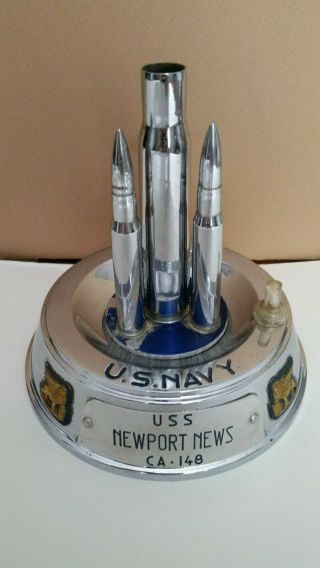 Uss Newport News Ca - 148 Us Navy Desk Ornament With Griffin Decorations