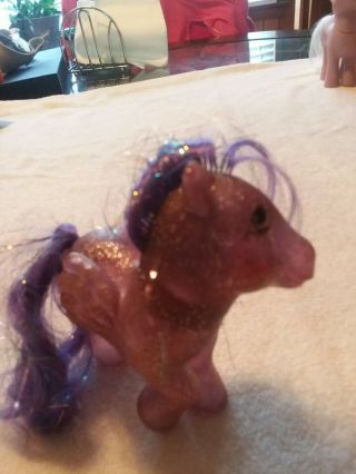 1980s Vintage Hard To Find My Little Ponys Sparkles Pink and Yellow Stars 5