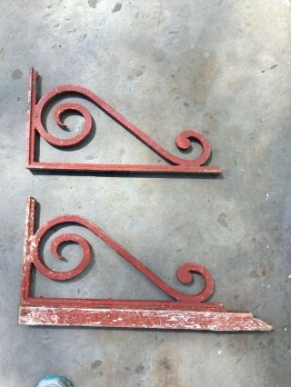 Vintage Shelf Brackets Steampunk Industrial Cast Iron Victorian Shelf Bracket