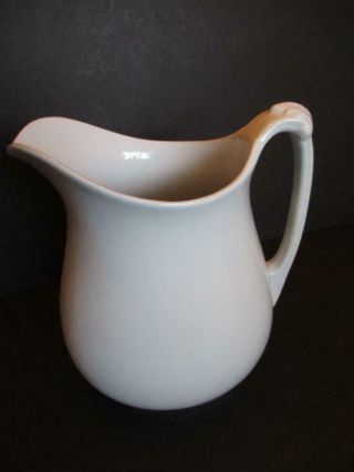 Antique White Ironstone Alfred Meakin 10 " Water Pitcher -