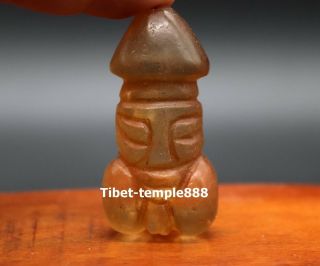 6 Cm Tibetan Berg Crystal Men Penis Tentum Figurine Amulet Necklaces & Pendants