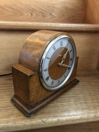 Vintage Electric Mantle Clock.  1930s Ediswan Electric Oak Case.  Gwo.