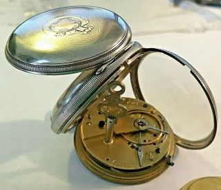18s Antique Ca 1870 925 Silver Dans & Sons London Fusee Key Winding Pocket Watch