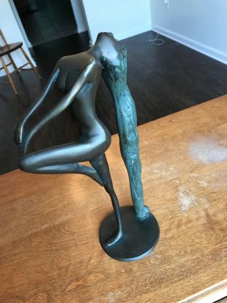 antique art deco bronze statue of Woman With Flowing Hair.  1930 - 1940’s 3