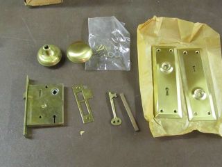 Vintage Screen Door Latch Brass Mortise Lock Handle Hardware Knob French Door