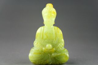 2.  4  China Old Green Jade,  Chinese Hand - Carved Jade Buddha Statue Pendant 0274