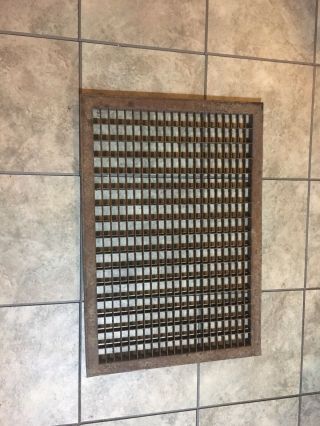 Antique Vtg Steel Cold Air Return Floor Heat Grate 18 X 26”