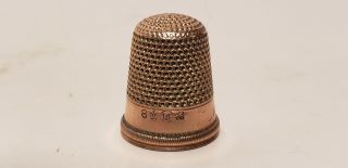 Antique 14k Gold Thimble - For Sewing -.  75in - 3.  9 Ozt - Hallmarks - Monos - Nr