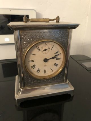 Antique 19th C.  Seth Thomas Brass Victorian Carriage Clock Alarm Clock
