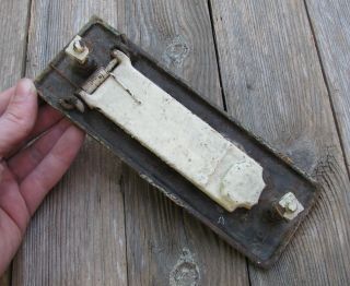 Antique Vertical Cast Iron Letter Box Plate / Door Mail Slot 4
