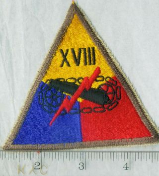 Patch - Xviii Armor Corps - No - Glow; Made In Error For 18th Airborne Corps.