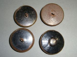 Antique Large Buttons Brass Settings with Glass Jewels 1 1/2 