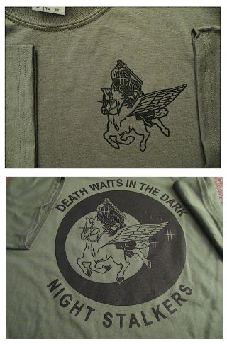 160th NIGHT STALKERS SOAR Death waits In The Dark T - Shirt Ultra Cotton Large 2