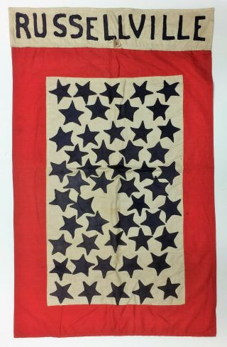 1918 Wwi Us Community Service Blue Stars Flag Russellville