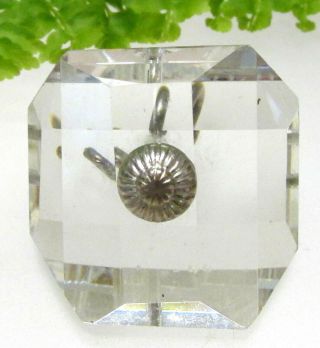 Gorgeous Chunky Vintage Clear Faceted Glass Ice Cube Button D13