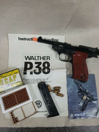 Vintage Cap Gun Marushin Model Gun Kit Walther P.  38 Toy Pistol Cap Gun