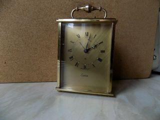 Vintage Small Swiza Carriage Clock With Alarm