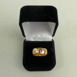 George V Antique 22ct Gold Garnet Set Wedding Ring Size P Birm.  1911 - 9.  5 Grams