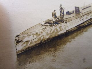 WW1 German Navy Real Photo RPPC Postcard,  submarine U Boat Camo 6