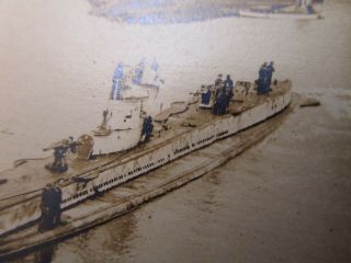 WW1 German Navy Real Photo RPPC Postcard,  submarine U Boat Camo 7