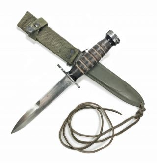 Wwii Us Pre 1945 Usm4 Imperial Guard Marked Bayonet Knife Sheath Ww2