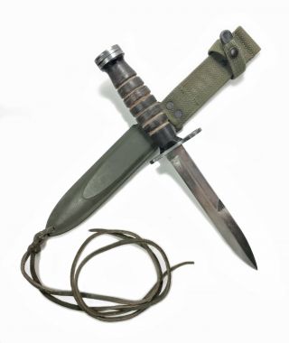 WWII US Pre 1945 USM4 Imperial Guard Marked Bayonet Knife Sheath WW2 2