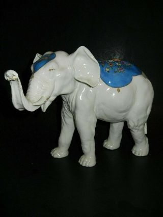 Large Von Schierholz Dresden Porcelain Elephant