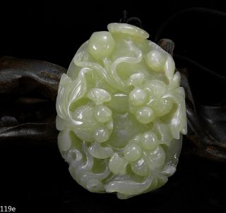 100 Natural Hand - Carved Chinese Hetian Jade Pendant Jadeite Goldfish Group 119e