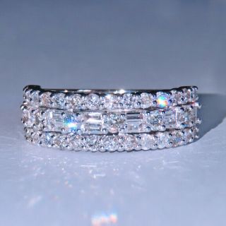 1.  5ct 100 Natural Diamond 14k White Gold Cocktail Cluster Ring Effect 3ct Rwg91