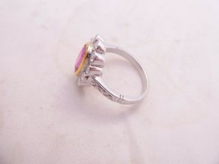18ct gold ruby diamond ring,  cluster 18k 750 4