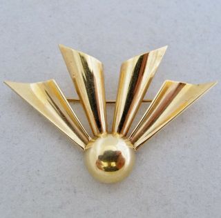 Antique Art Deco 14k Yellow Gold Brooch Pin (9.  9 Grams,  2.  2 " X 1.  425 ")