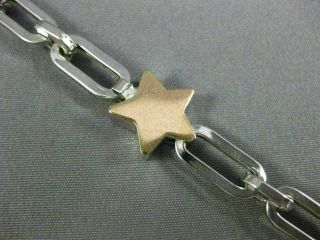 Estate Wide & Long 14kt White & Rose Gold 3d Star By The Yard Classic Bracelet