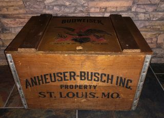 Vintage Budweiser Crate Wood Box Anheuser - Busch 1876 - 1976 Centennial Advertising