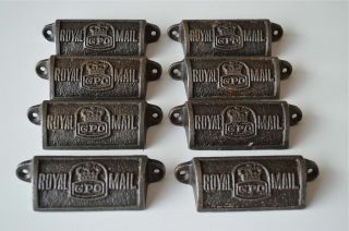 8 Vintage Cast Iron Royal Mail Gpo Drawer Pull Handles Chest Post Office Gpo