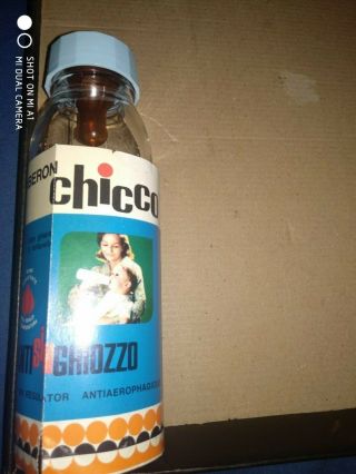 Vintage glass baby bottle biberon chicco made in Italy 3