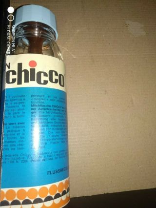 Vintage glass baby bottle biberon chicco made in Italy 4