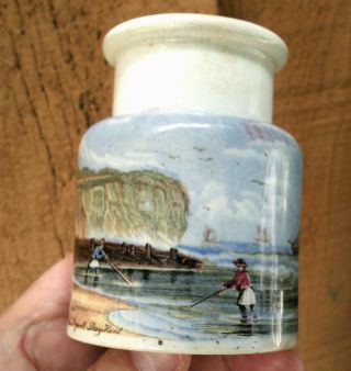 Antique,  (Mayer Factory) Pegwell Bay KENT Mortimer 502 color Prattware jar pot lid 2