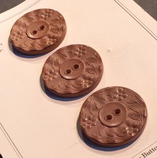 Tender Buttons for BARNEYS York 3 Pc Antique Vegetable Ivory Buttons - c.  1910 3