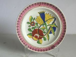 Scarce C1820 Gaudy Dutch Kings Rose Oyster Plate Soft Paste Pearlware C1820